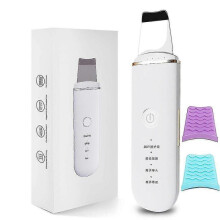 (White with box) Ultrasonic Skin Scrubber Vibration Spatula Blackhead Remover Shovel Clean Cavitation Peeling Facial Lifting Beauty Instrument