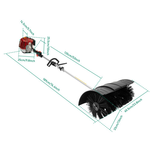 Handheld Petrol Machine Broom for Clean Dirt,Leaves,Snow,Moss,Debris 1