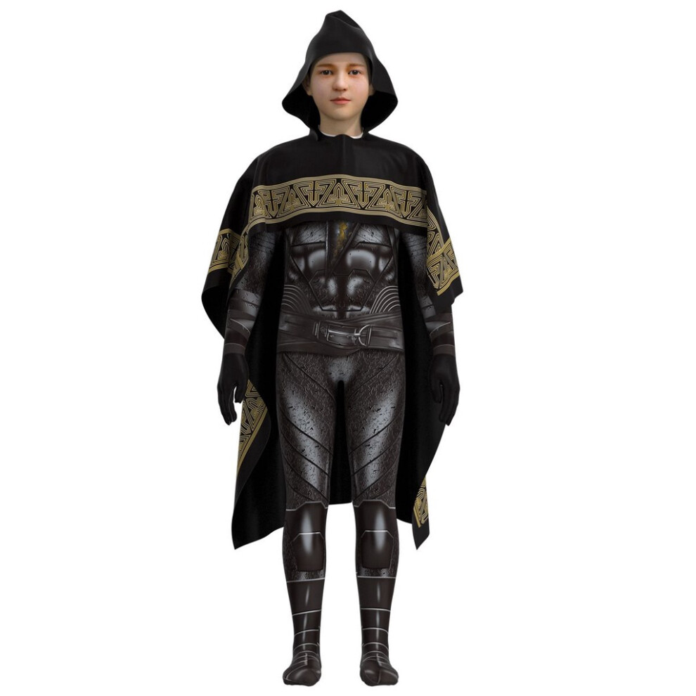 (110)Ensemble combinaison manteau à capuche noir Adam Cosplay Halloween adulte homme enfant