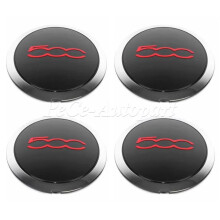 4Pcs For Fiat 500 New 133mm Hubcap Wheels Centre Hub Caps 68078419AC 68078421AC 51884863 Silver/Red Dust Cover