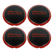 4Pcs For Fiat 500 New 133mm Hubcap Wheels Centre Hub Caps 68078419AC 68078421AC 51884863 Silver/Red Dust Cover