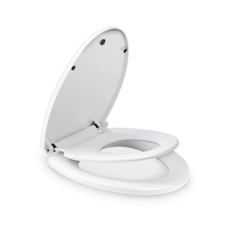 (Default) Family Toilet Seat With Built-In Child Seat And Magnetic Lid - Soft Close And 360 Degree Adjustable Hinges 4761048882275