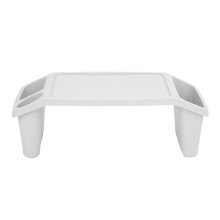 (White) Dinner Tray or Laptop Tray, Portable Desk TV Tray Lap Tray for Food Working, Portable Sofa Bed Desk Slots Compartments traytable