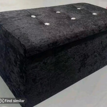 (Black) Storage Ottoman - Home Organizer for Clothes, Toys, and More
