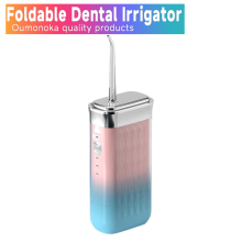 Irrigador dental eléctrico portátil e innovador (plegable, rosa) con hilo de agua a alta presión.