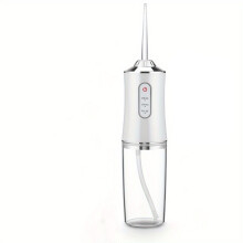 Irrigador bucal portátil (blanco), recargable por USB.