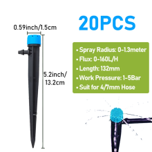 (8 orificios 13 cm BU) Emisores de goteo de riego Micro Spray ajustable 360 grados Flujo de agua de jardín