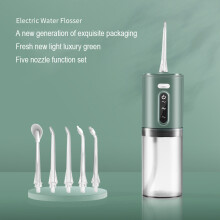 (5 boquillas verdes) x-i-a-o-m-i Irrigador bucal portátil IPX7 resistente al agua con carga de 3 modos, limpiador