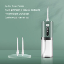 (2 boquillas verdes) x-i-a-o-m-i Irrigador bucal portátil IPX7 resistente al agua con carga de 3 modos, limpiador