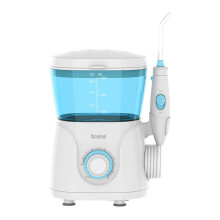 (Azul) Irrigador bucal eléctrico con chorro de agua, limpiador de dientes con hilo dental grande para eliminar
