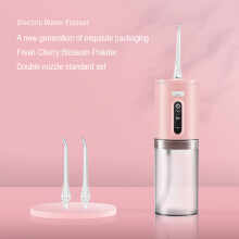 (2 boquillas rosas) x-i-a-o-m-i Irrigador bucal portátil IPX7 resistente al agua con carga de 3 modos, limpiador
