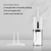 (2 boquillas blancas) x-i-a-o-m-i Irrigador bucal portátil IPX7 resistente al agua con carga de 3 modos, limpiador