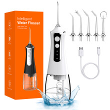 (L10B-B) Irrigador bucal portátil recargable con 3 modos y chorro de agua de 300 ml para limpieza dental