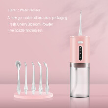 (5 boquillas rosa) x-i-a-o-m-i Irrigador bucal portátil IPX7 resistente al agua con carga de 3 modos, limpiador