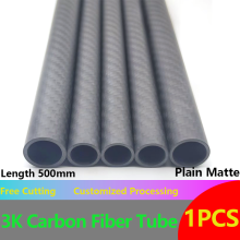 Tubo de fibra de carbono 3K mate liso (8 x 6 x 500 mm, 2 unidades)