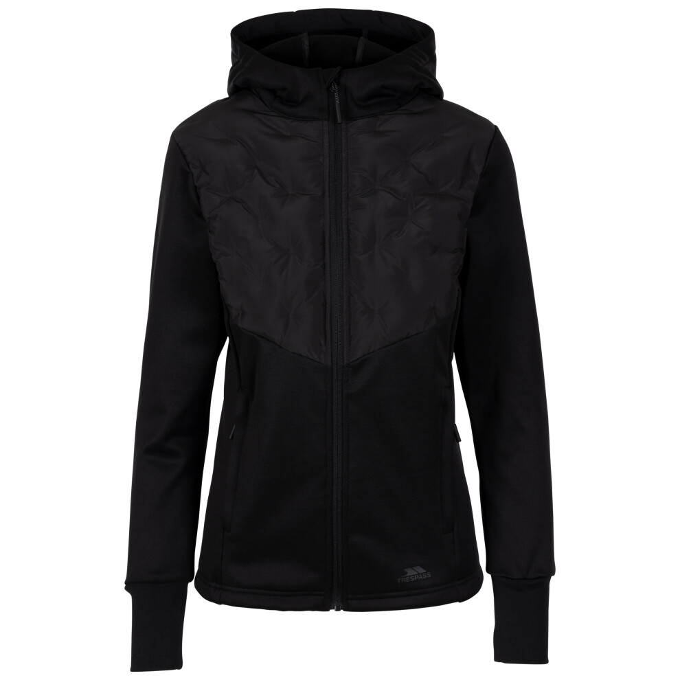 (16, Black) Trespass Womens Hooded Jacket Water Resistant Marney
