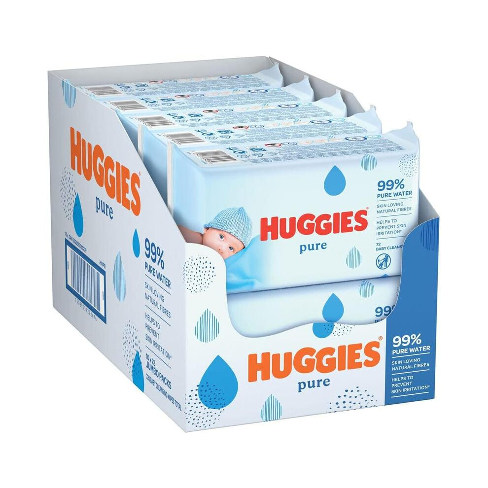 (Default) Huggies Pure Baby Wipes, 10 x 72 Wipes