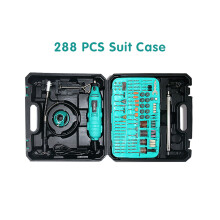 (288 piezas) 2 piezas de taladro eléctrico para bricolaje, grabador, amoladora, herramienta eléctrica, rectificadora,