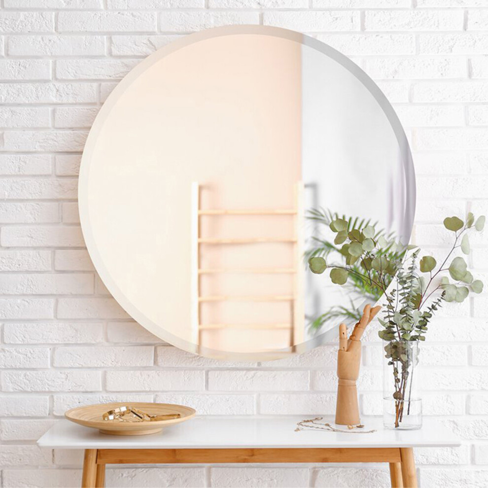 40cm Bathroom Glass Material Oblique Round Makeup Mirror Bathroom Mirror