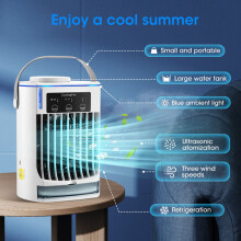 Tragbare Klimaanlage, 800 ml leise mobile Klimaanlage, 4 in 1 Luftkühler, 120 oszillierend, 3 Lüftergeschwindigkeiten,