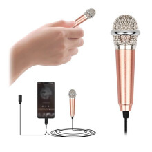 Mini microphones pour karaoké, mini microphone portable pour téléphone, microphone filaire en métal pour chant