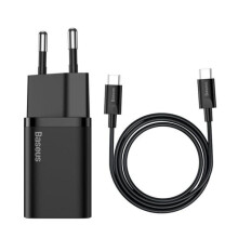 Tablet computer Baseus EU Super Wall charger USB-C cable 1m 25W - black Black