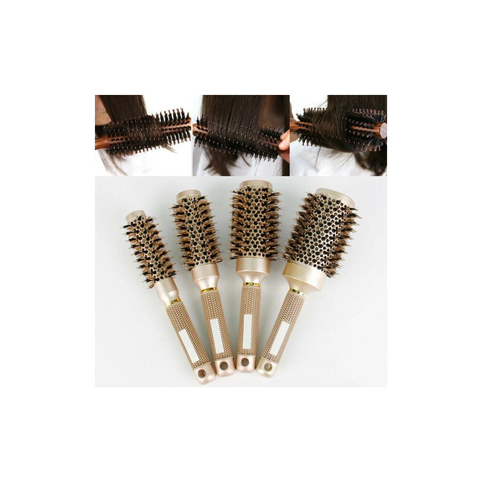 Brosse à cheveux 4 pièces Nano Thermocéramique ionique Peigne rond Kit de coiffage Massage Peigne à cheveux bouclés