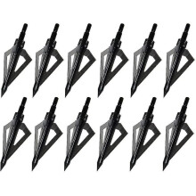 Jacht broadheads, 12 stuks. 3-bladige boogschiet broadheads 100 grain schroefpijlpunten compatibel met traditionele