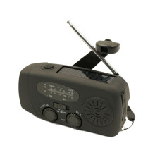Notstromquelle („Power Bank“) Kurbelradio mit Solarzellen und Taschenlampe – 2000 mAh Netzteil