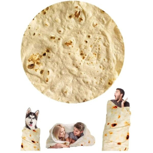 Coperta Burrito da 100 cm, Coperta Taco, Coperta Rotonda per Divano, Coperta Morbida e Accogliente, per Bambini