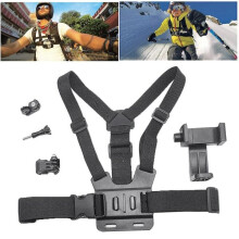 Correa de pecho para cámara de acción y ocio para GoPro Hero 3, 4, 5, 6, 7, 8, 9 y 10 con gancho en J y 2 tornillos