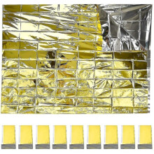 10 Stück Rettungsdecke Faltbar Golden 210x160cm Silber + Golden--