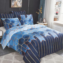 Conjunto de capa de edredom 200x200 cm com 2 fronhas 65x65 cm estampa geométrica boho microfibra conjunto