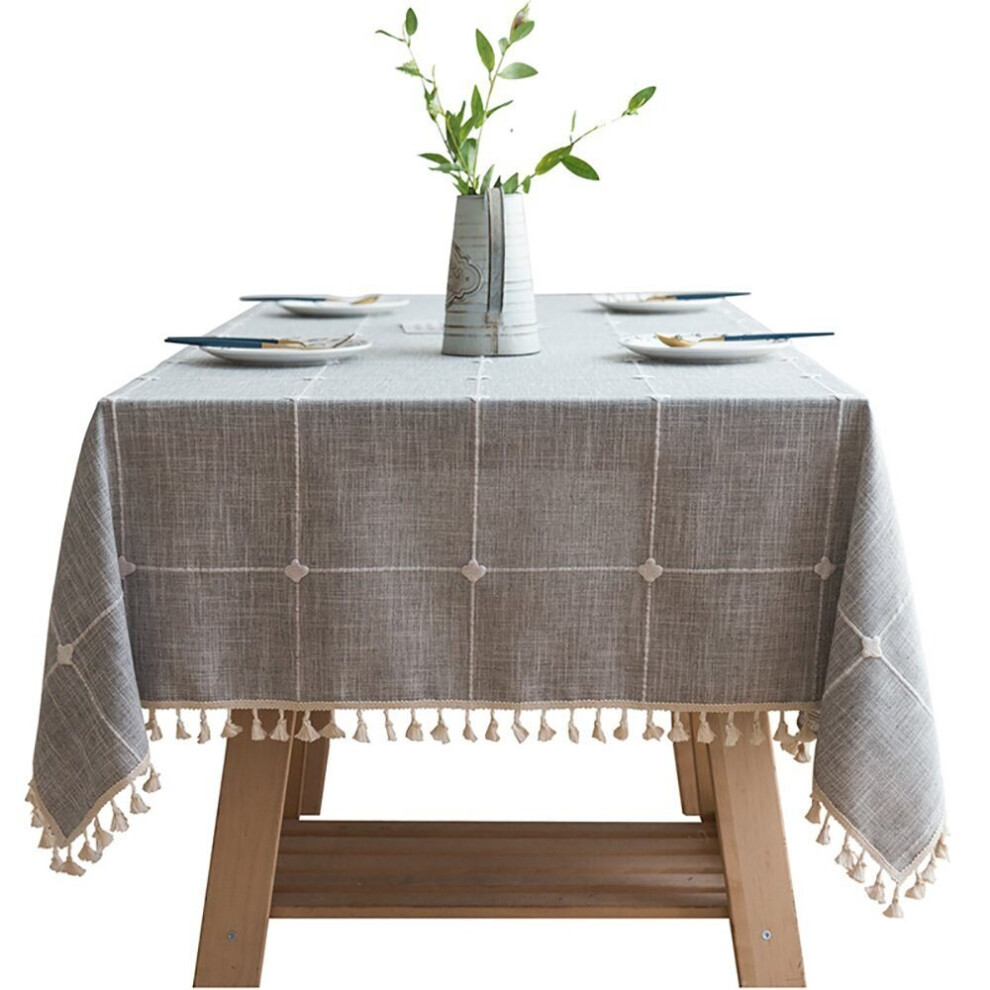 Nappe à rayures minimaliste moderne, nappe à franges, coton