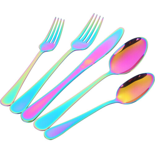 20-teiliges Rainbow Besteckset, 4-teilig, Edelstahlbesteck