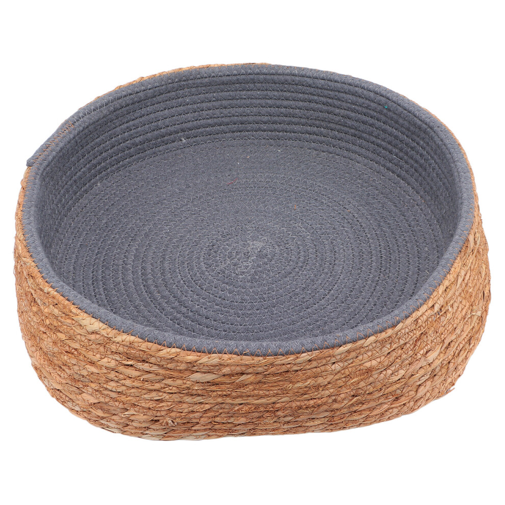 Panier rond en rotin tressé pour animaux de compagnie, lit à gratter pour chat, idéal pour dormir ou se reposer,