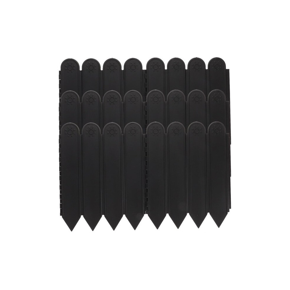 1 sac de bordure décorative en plastique pour clôture de jardin (200 x 27 cm, noir)