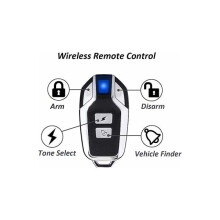 (Schwarz) Kabelloser Motorrad-/Fahrrad-Diebstahlalarm mit Fernbedienung Wasserdicht IP55 113DB Super Laut