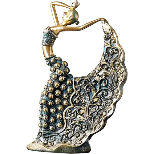 Romantisches Figurornament, Pfauentänzer-Dekoration, Harz