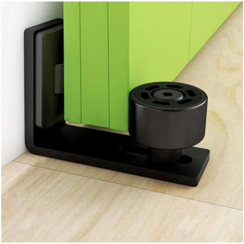Adjustable floor guide wall/door bottom guide for sliding wooden doors, black