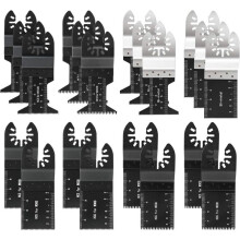 Lot de 20 scies oscillantes professionnelles pour bois/métal, outil multifonction universel avec raccord rapide