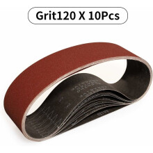 Bandes abrasives 100 x 915 mm - 10 pièces, grain 120, pour ponçage et polissage sur ponceuse à bande portable