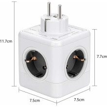 Mehrere USB-Steckdosen, Würfel-Steckdosenleiste mit 4 Steckdosen mit 2 USB-Netzadaptern, 1 Typ-C-Anschluss, 7-in-1-USB-Stromversorgung