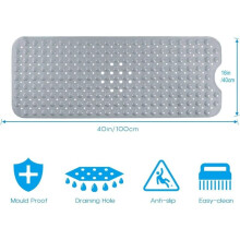 Tapis de bain, tapis de bain avec 200 ventouses Tapis de bain Tapis de douche antidérapant 100 x 40 cm (gris)