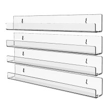 4 stücke Acryl Klar Schwimmende Bücherregal Unsichtbare Bücherregal Moderne Display Organizer Rekord Regal
