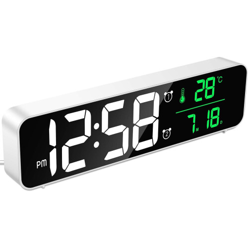 Digitaler Wecker, Morgenwecker, LED-Digitalwanduhr