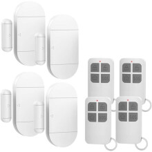 Home Alarm 4-teiliger Tür- und Fensteralarm Drahtloser Magnetsensor mit 4 Fernbedienungen für die Kindersicherheit