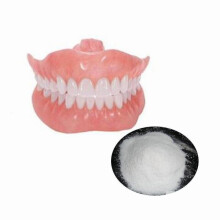 Protesi orali, dentiere, laminati per il sorriso con materiale adesivo, polvere adesiva per un uso confortevole