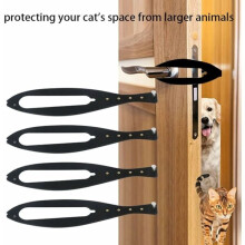 4er-Set Katzentürstopper, genügend Lücken, damit Katzen leicht hineinkommen. Schlagfester, flexibler Katzentürriegel.