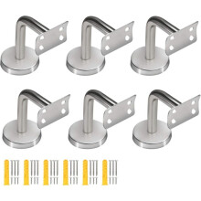 6-pack roestvrijstalen leuningbeugels, gebogen leuningbeugels voor ronde leuningen, trapleuningbeugels, leuningen
